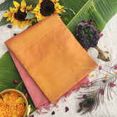 Vriksham Mustard Yellow Floral Design With Pitch Border Pure Soft Silk Saree-VS4846